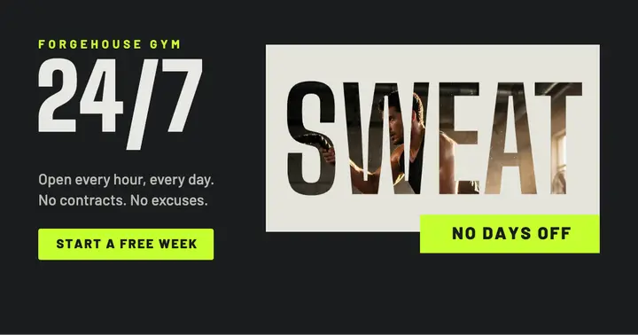24/7 gym SWEAT promo template