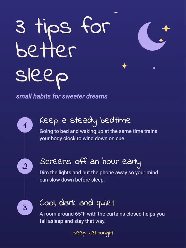 3 tips for better sleep template