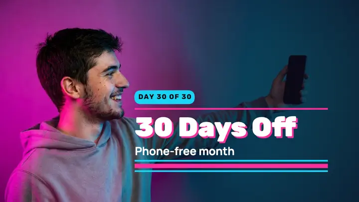 30 days off phone-free challenge thumbnail template