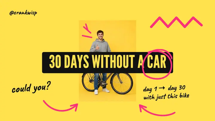 30 days without a car challenge thumbnail template