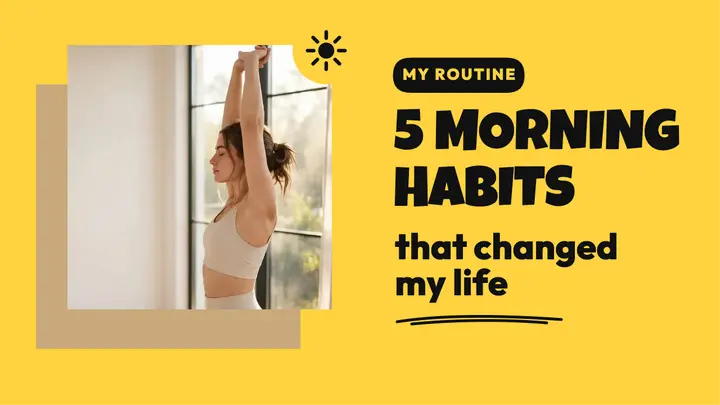 Sunshine yellow morning habits thumbnail template