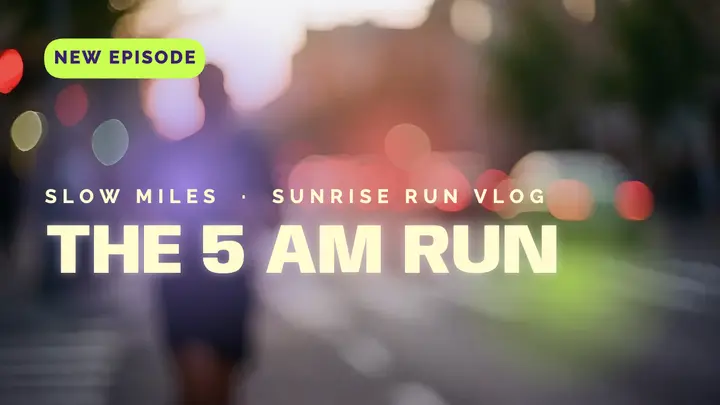 5 AM run vlog thumbnail, acid blur template