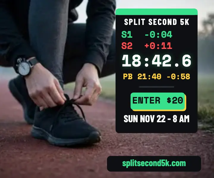 Split Second 5K time trial timer ad template
