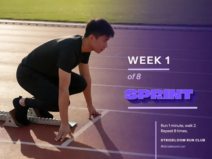 Strideloom 5K training week slide, extruded block type template