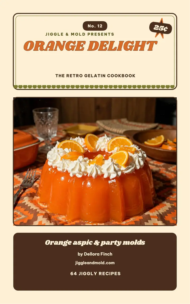 Jiggle and Mold orange gelatin cookbook template