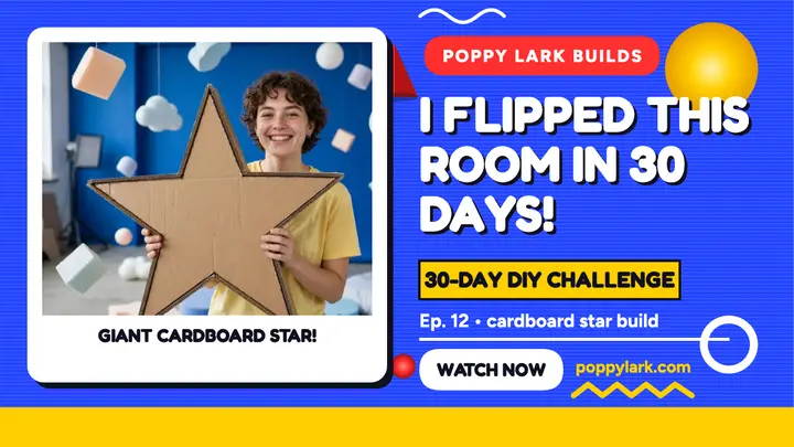 Poppy Lark Builds room flip thumbnail template