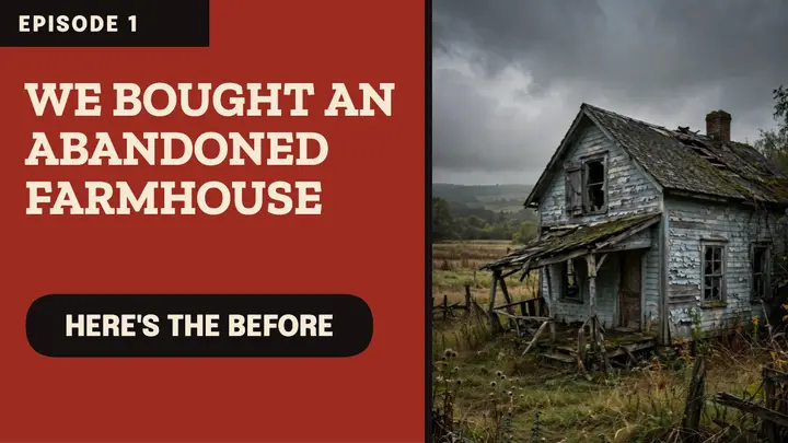 Abandoned farmhouse before template
