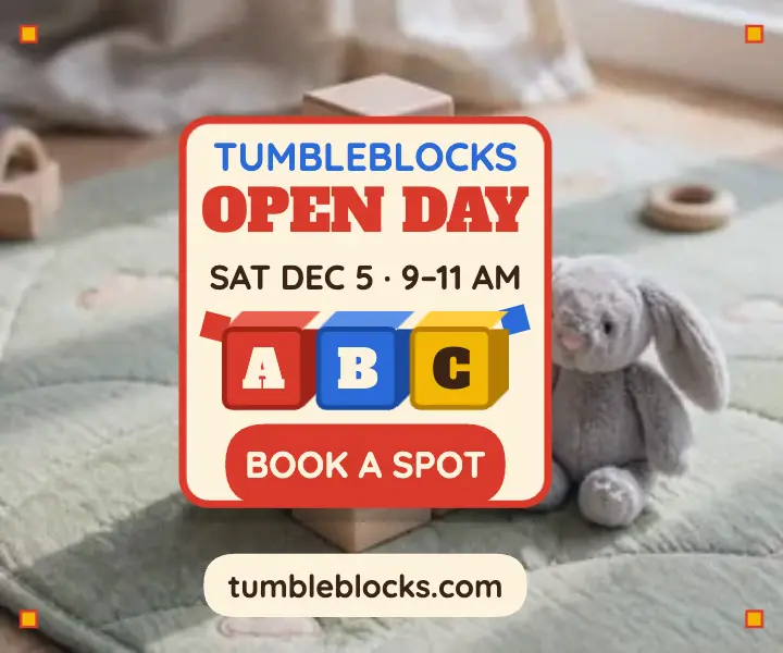 Tumbleblocks Gym open day ABC ad template