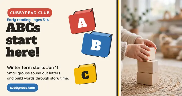 Cubbyread early reading club post template