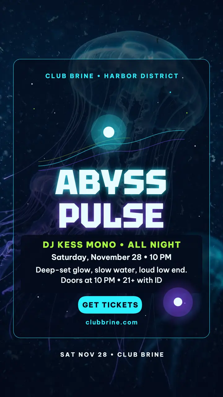 Abyss Pulse DJ night story template