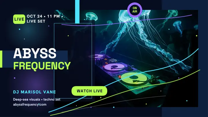 Abyss Frequency DJ night thumbnail template