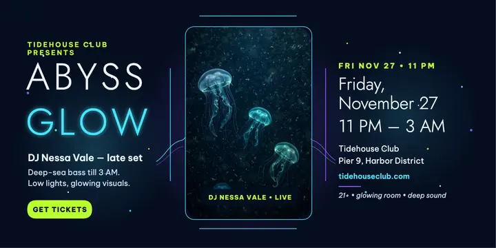 Abyss Glow DJ night, Tidehouse Club template