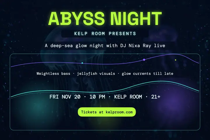 Abyss Night glow DJ postcard template