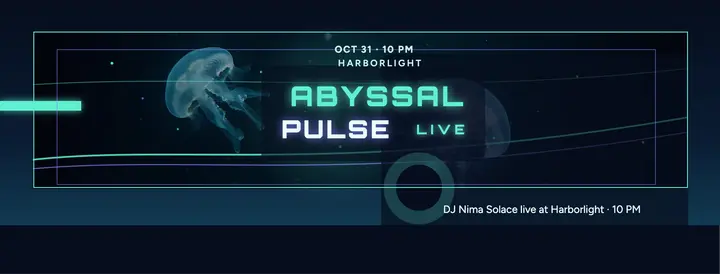 Abyssal Pulse glow DJ night cover template