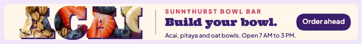 Sunnyhurst Bowl Bar acai leaderboard ad: acai bowl bar leaderboard ad template