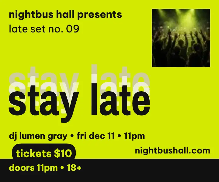 Nightbus Hall late DJ set lime ad template