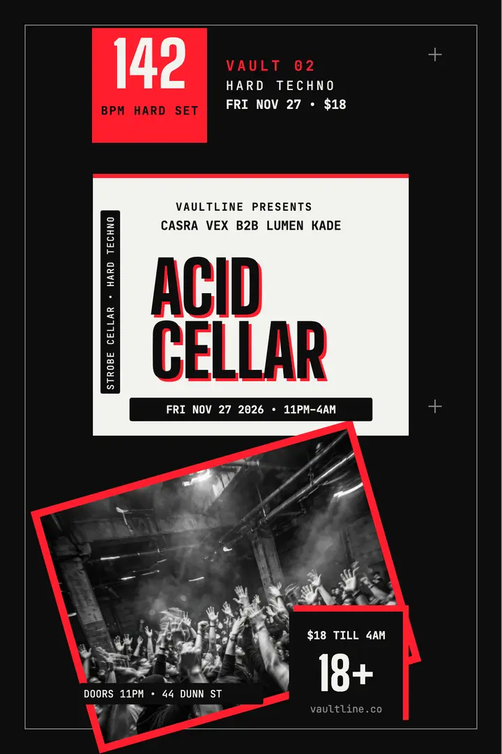 Vaultline acid techno night poster template