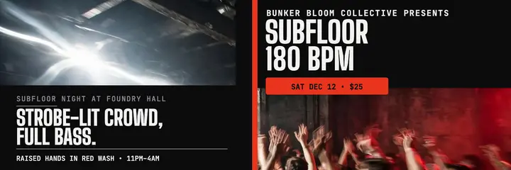 Subfloor warehouse techno night header template