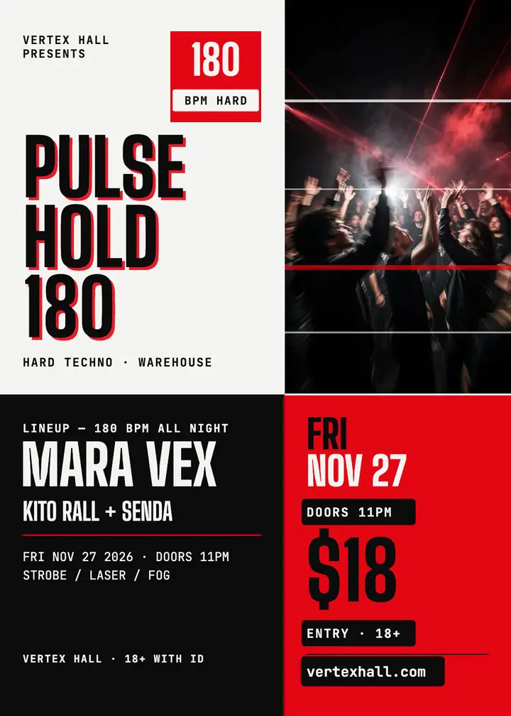 Pulsehold 180 warehouse night invitation template