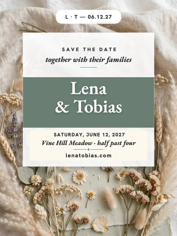 Lena and Tobias acrylic save the date: save the date portrait template