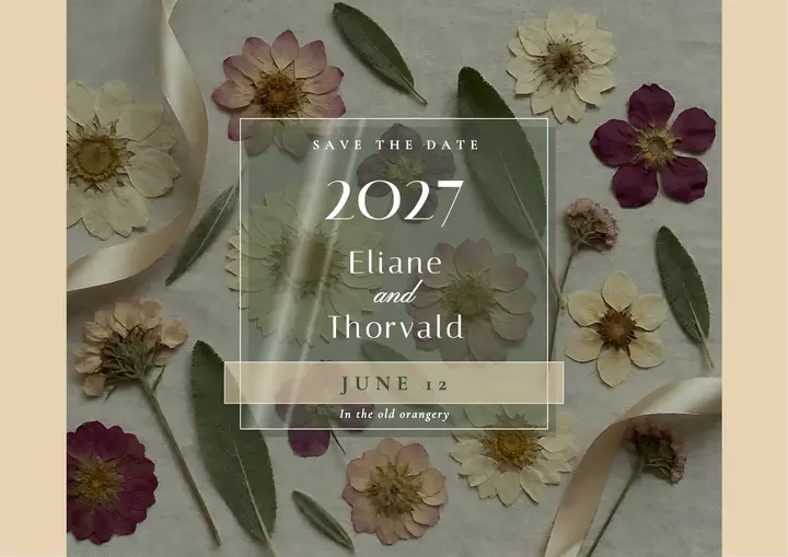 Eliane and Thorvald acrylic and vellum save the date: wedding save the date card template