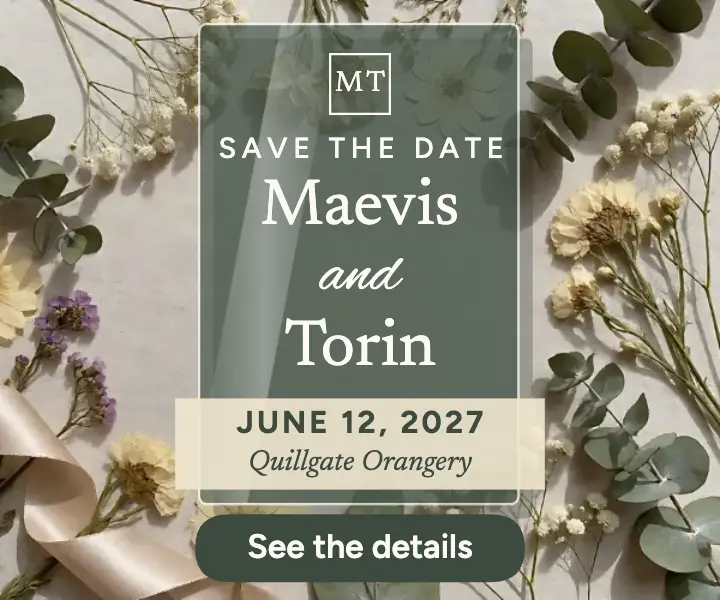 Maevis and Torin acrylic save the date display ad template
