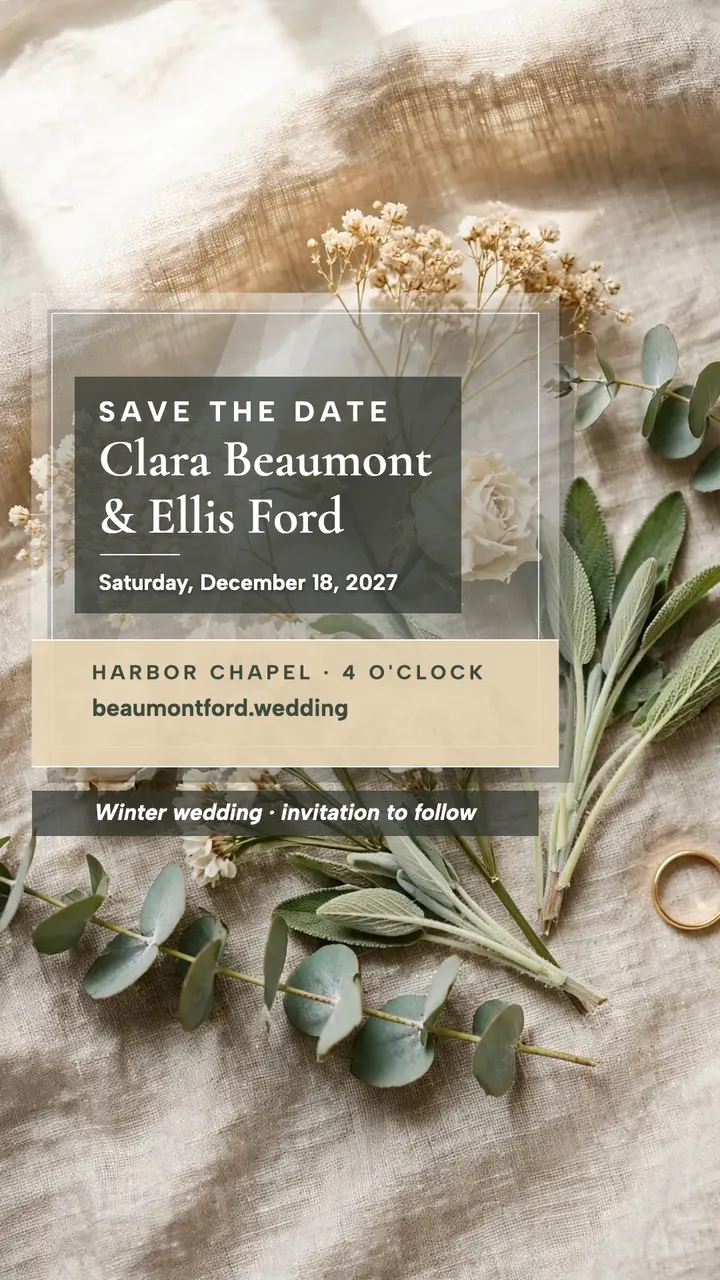 Clara and Ellis acrylic save the date story template