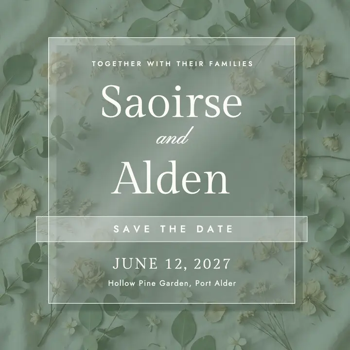 Acrylic and vellum save the date template