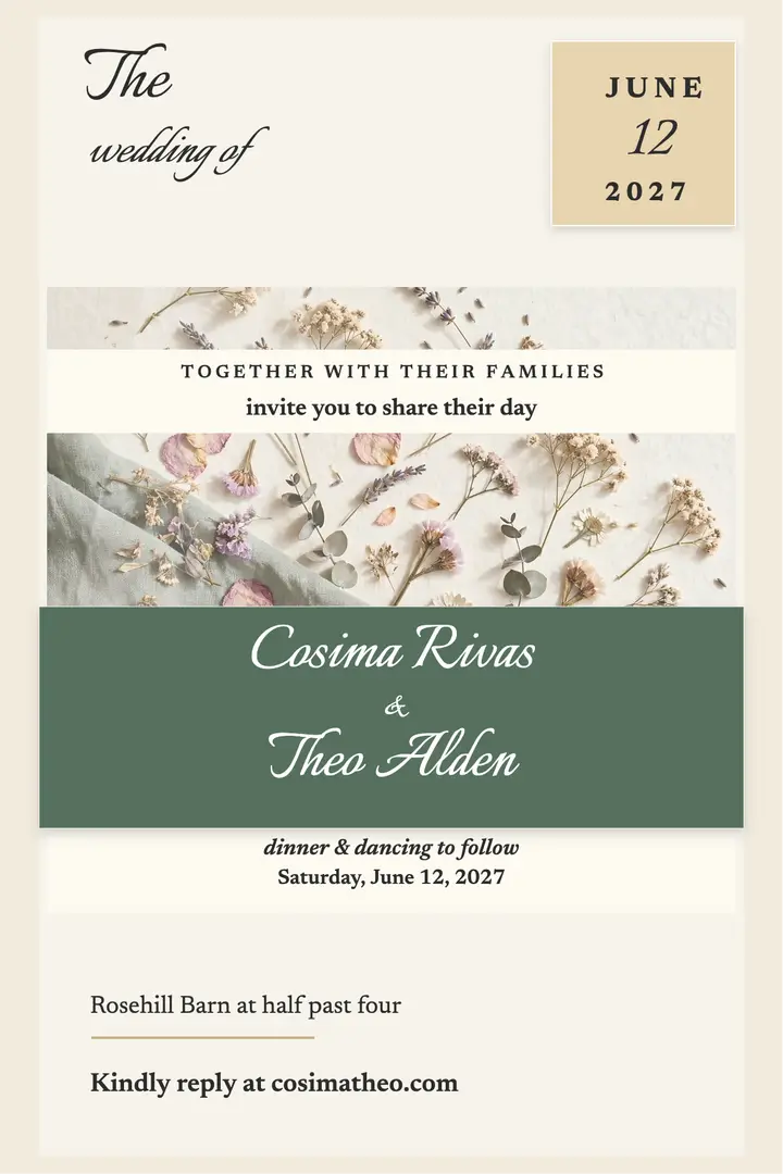 Cosima and Theo acrylic wedding poster template