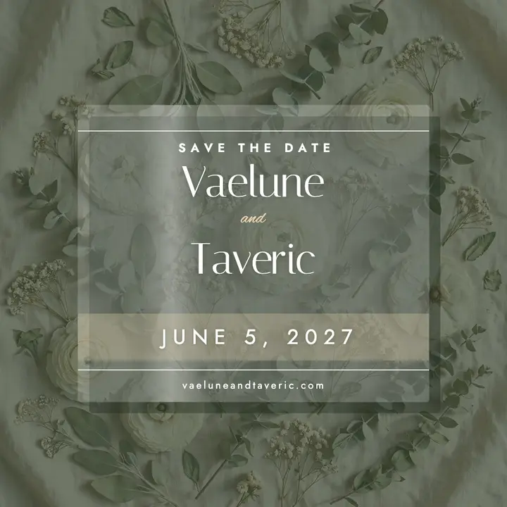 Vaelune and Taveric acrylic save the date template