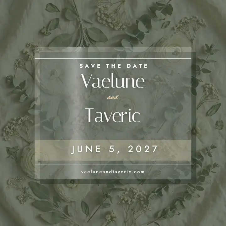 Vaelune and Taveric acrylic save the date template