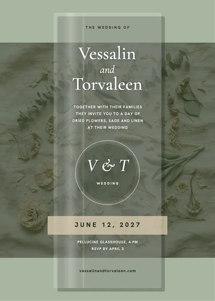 Vessalin and Torvaleen acrylic and vellum wedding invitation template