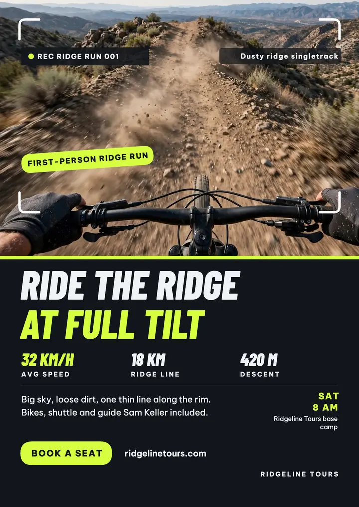 Ridgeline Tours ridge ride flyer template
