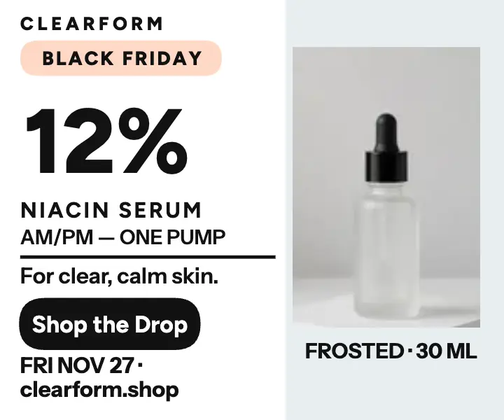 Clearform niacin serum Black Friday ad template