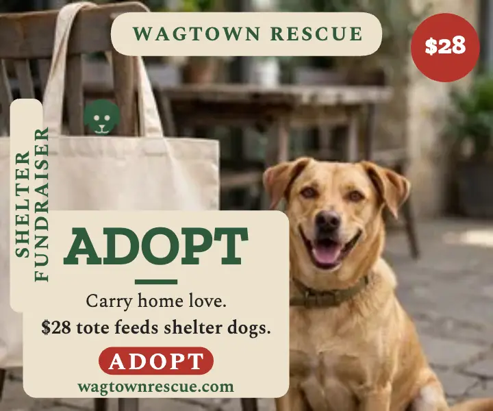 Wagtown Rescue adopt tote ad template