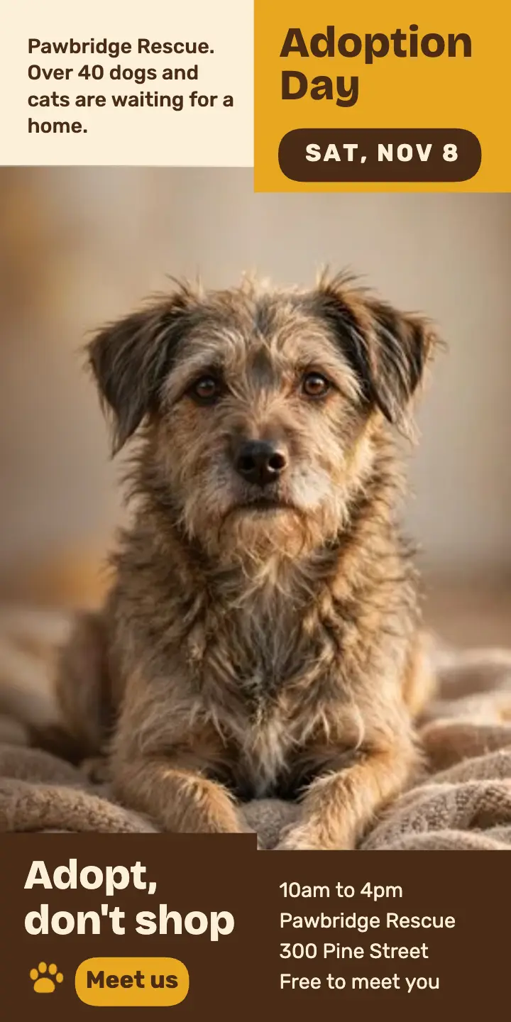 Adopt, don't shop shelter ad template