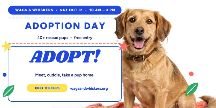 Wags and Whiskers adoption day cutout post template