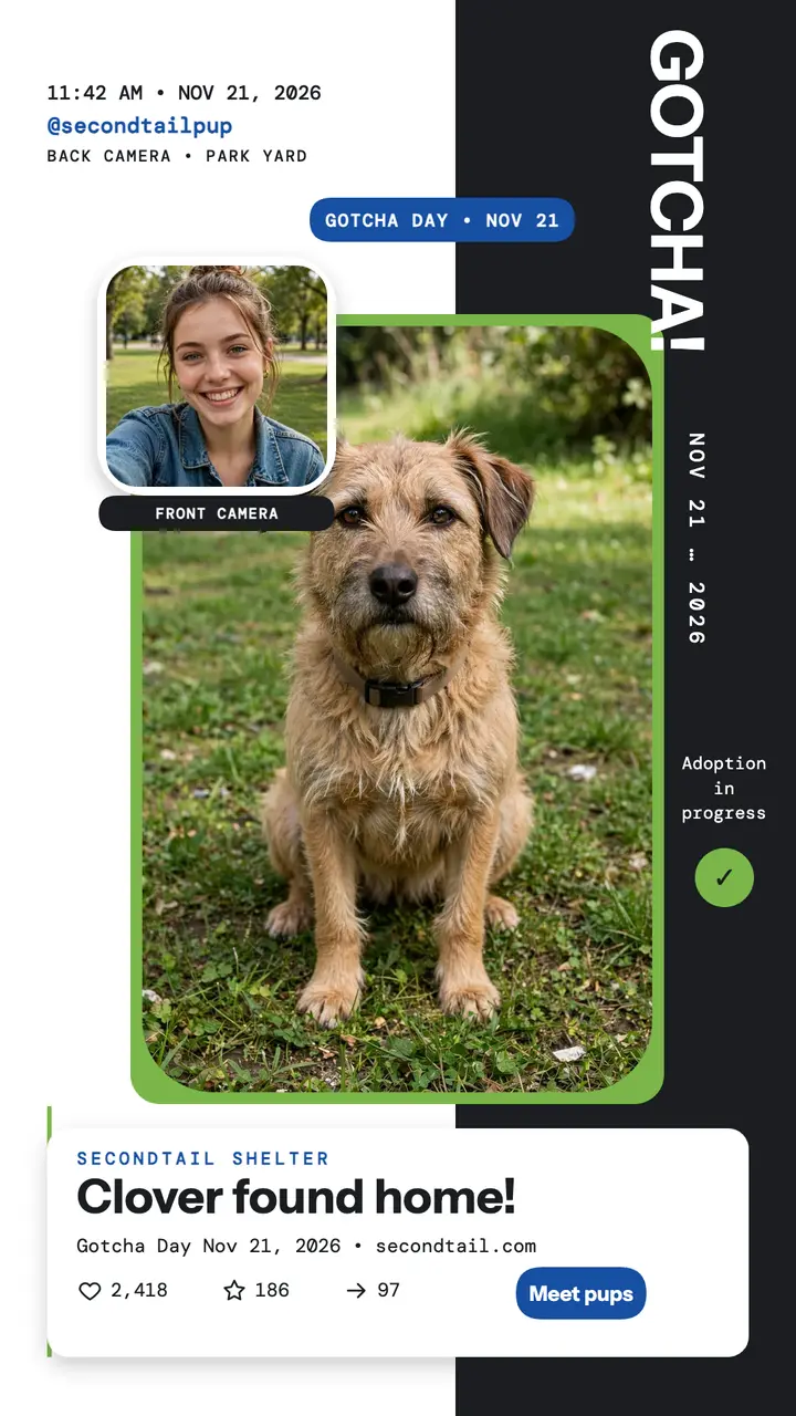 Secondtail adoption day dual story template