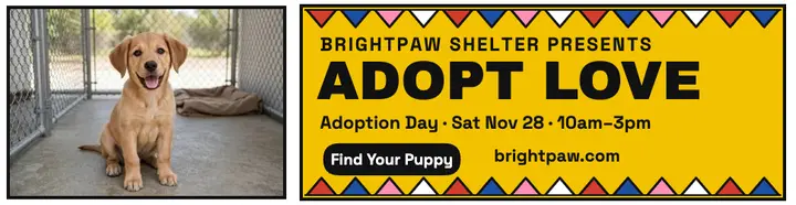 Brightpaw adoption day mural billboard template