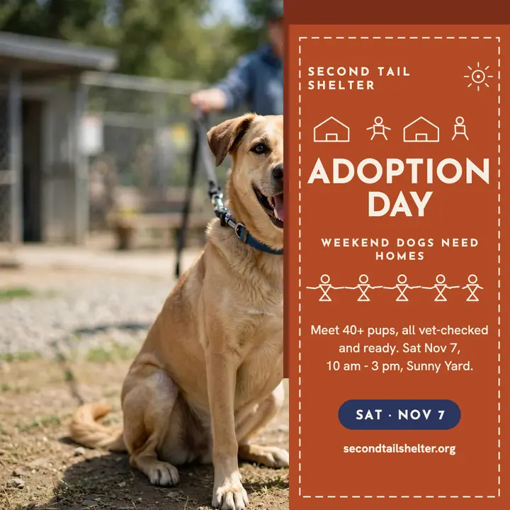 Second Tail weekend adoption day warli post template