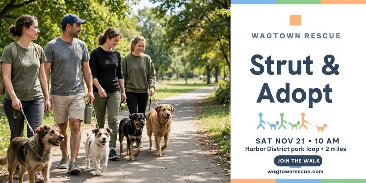 Wagtown Rescue Strut and Adopt walk post template
