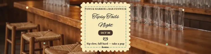 Tipsy Tails adoption night napkin billboard template