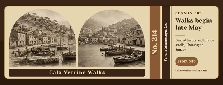 Cala Verrine Walks stereoview cover: walking tours facebook cover template