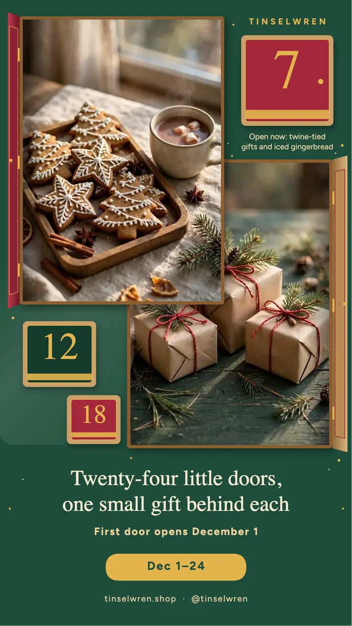 Tinselwren advent calendar launch story template