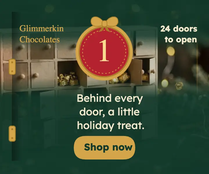 Glimmerkin advent calendar chocolate ad template