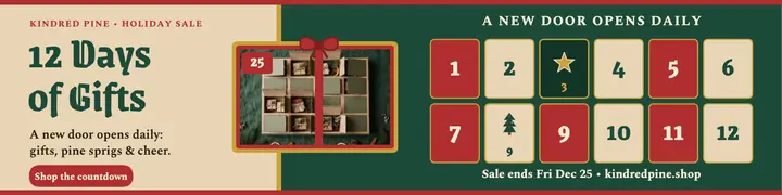Kindred Pine 12 days advent sale banner: advent countdown sale banner template