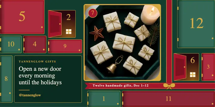 Tannenglow advent calendar gift countdown post: holiday countdown post template