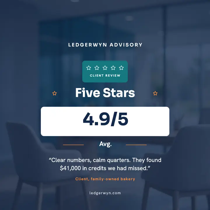 Ledgerwyn Advisory five star review post template