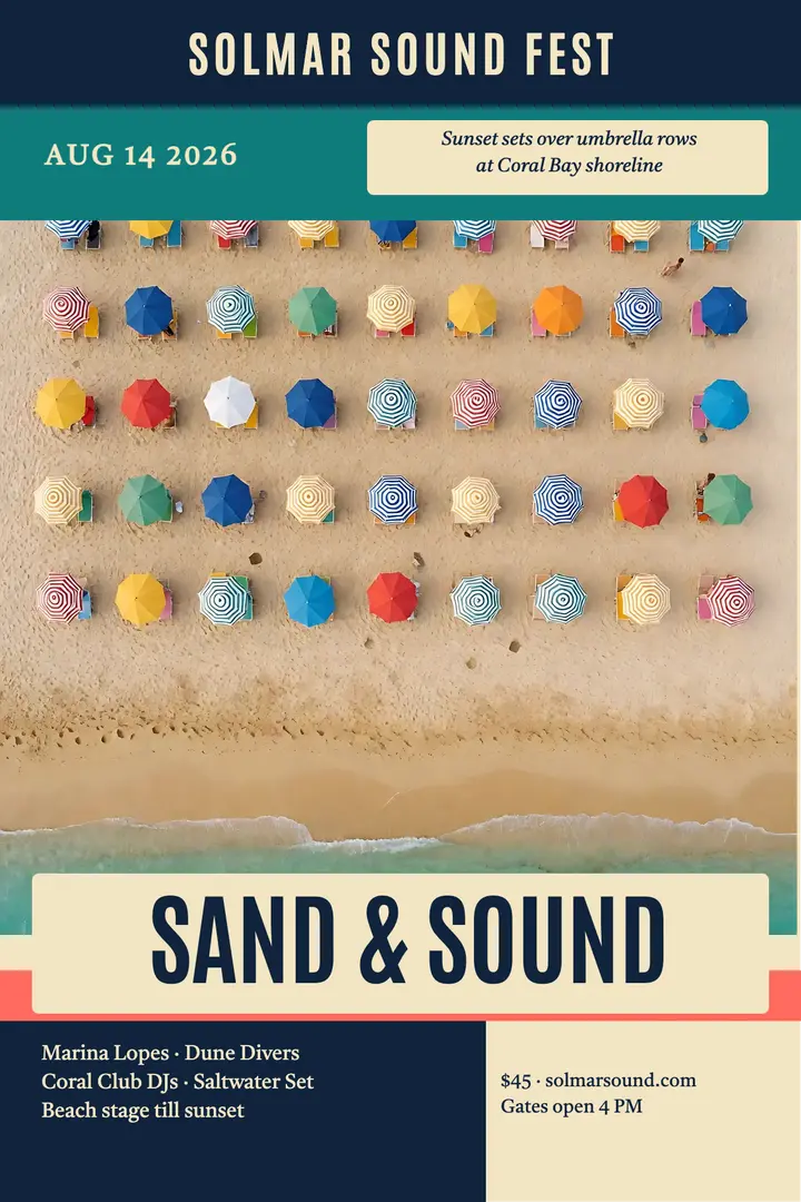 Solmar Sound Fest beach poster template