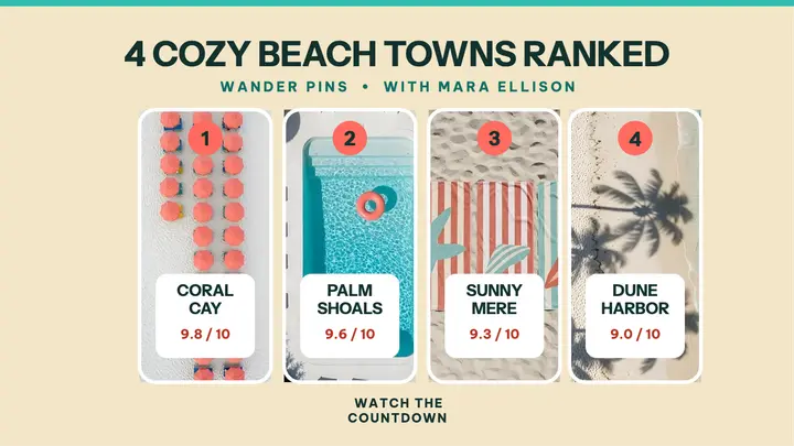 Wander Pins beach towns thumbnail template